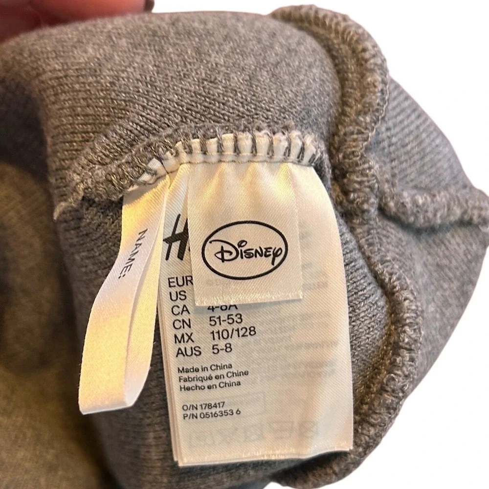 Disney H&M Mickey Mouse Hat Gray Pom Pom Kids Child Size 4-8 Youth‎ Knit Beanie
